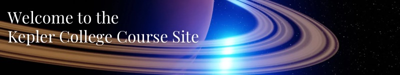 Blue light shining off Saturn’s rings in space, Welcome to Kepler College Course Site